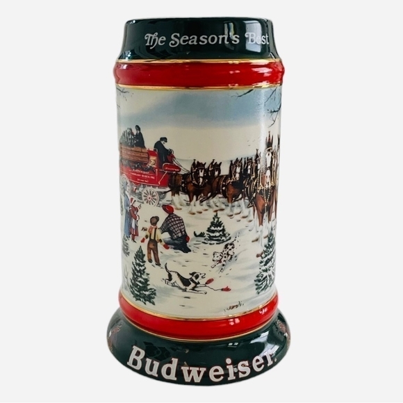 Vintage BUDWEISER The Seasons Best Holiday Beer Stein Beer Mug by Susan Sampson - Picture 4 of 6